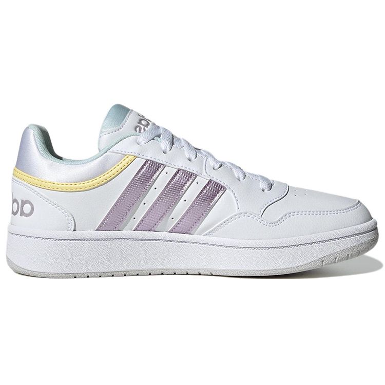 Adidas Hoops 3.0 White Matte Purple Metallic Women Sneakers Cloud-White Almost-Yellow GX1806