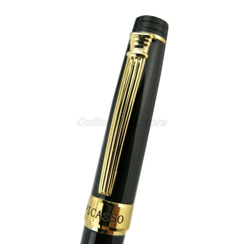 Picasso 917 Metal Black Barrel Financial Roller Ball Pen Gold Trim Refillable Professional Office Stationery Writing Tool