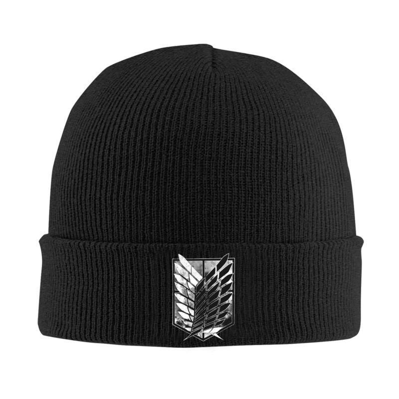 Attack on Titan Logo Print Beanie Hats Unisex Bonnet Hats Outdoor Knit Hat Autumn Winter Warm Head Wrap Caps Skullies Beanies