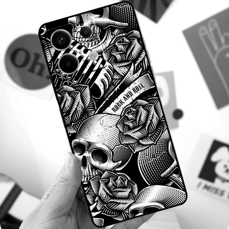 Rock and Roll Totenkopf Hülle Für Xiaomi Redmi Note 14 10 11 12 13 Pro 11S 12S Hülle Für Redmi 15 15C 13C 12C 10C 14C