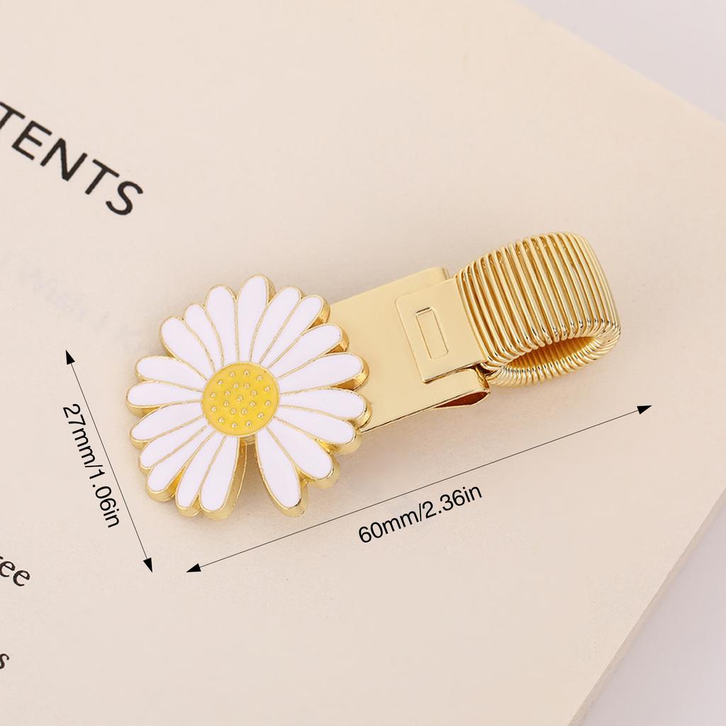 1Pc Daisy Flower Metal Pen Holder Clips Portable Paper Fix Clips Journal Notebook Pictures Pin Pocket Student School Tools