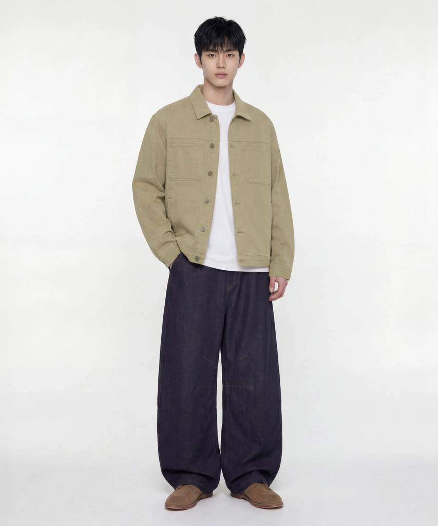 Agod Washed Twill Work Jacket [Beige]