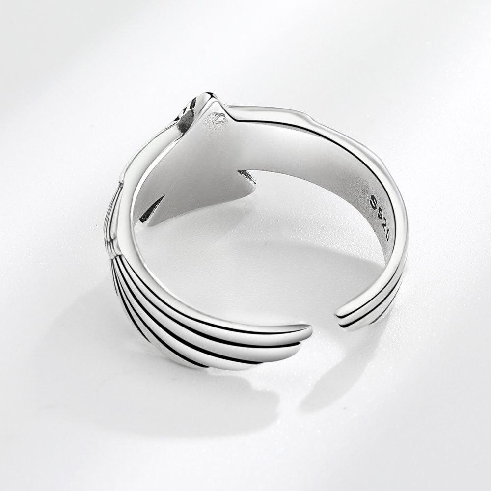 Vintage Eagle Animal Open Ring Unisex Adjustable Hip Hop Street Personality Finger Ring For Men And Women