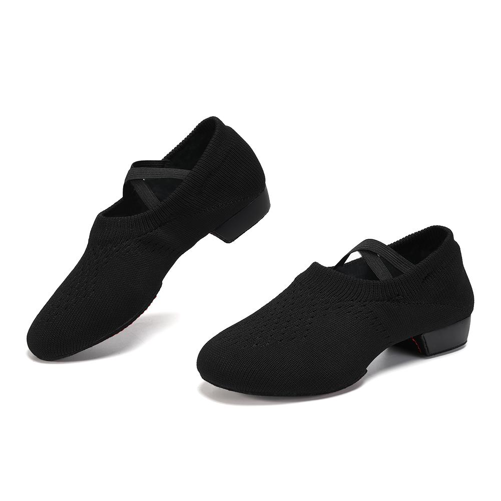 Pantofi de dans cu țesătură zburătoare Balet Yoga pentru interior, cu fund plat, pantofi de dans respirabili pentru femei și fete, pantofi de dans pentru formarea profesorilor