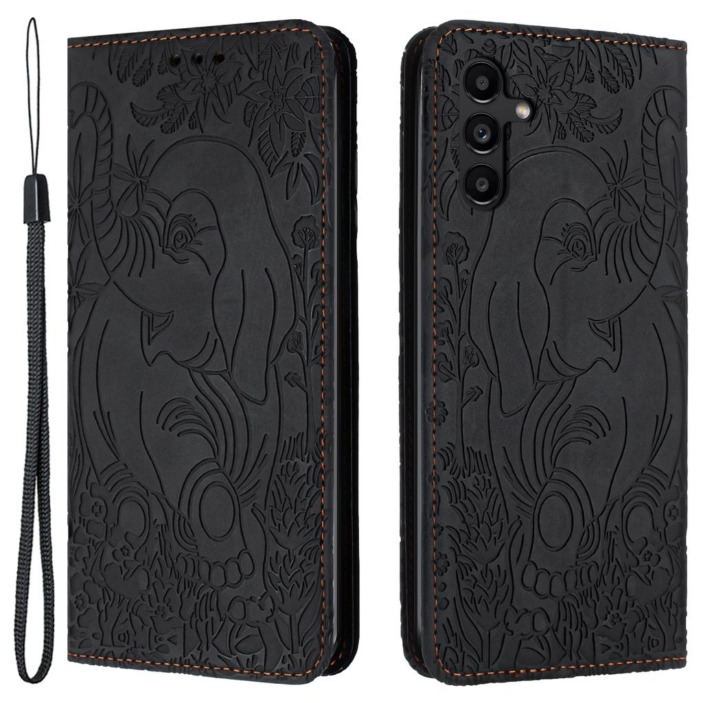 For Samsung Galaxy A55 5G Case Leather Wallet Phone Cover with Wrist Strap