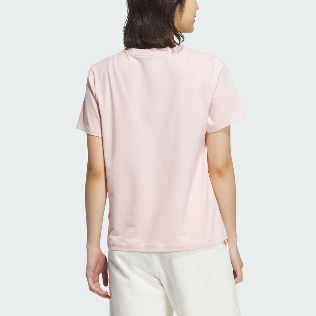 Adidas Round Neck Sports Casual Short Sleeve T-Shirt Women Tops Light-Pink JZ1577