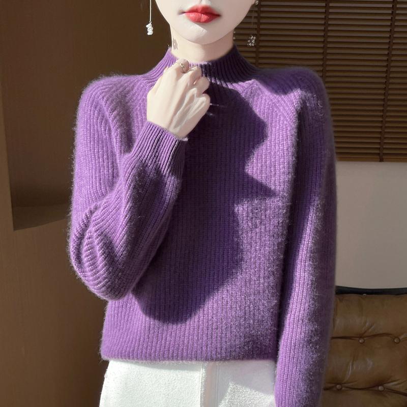 Women Sweater 100% Wool MODERN NEW SAGA Turtleneck Knit Pullover Thick Winter Jumpers Female Knit Tops