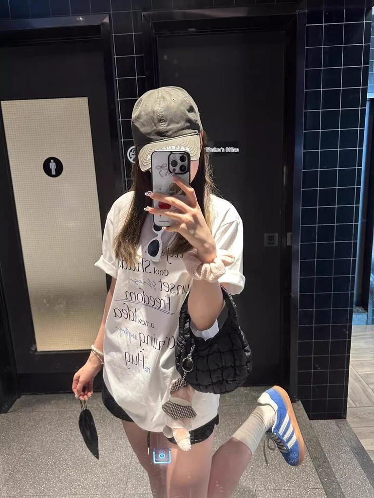 Summer Casual Plus-Size Printed Cotton T-Shirt - Age-Reducing, Versatile, Loose Fit, Round Neck