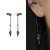 Mysterious Animal Ear Cuff Clip On Dark Jewelry Unisex Gothic With Rose Detail Stylish Eardrop Earhook Pendant Gift