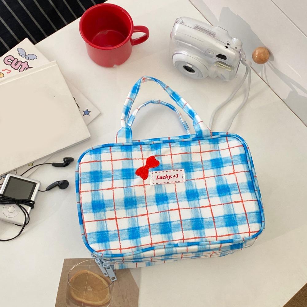 

Pink Large Cosmetic Bag Large Capacity Toiletries Bag Portable Travel Bag Women синий