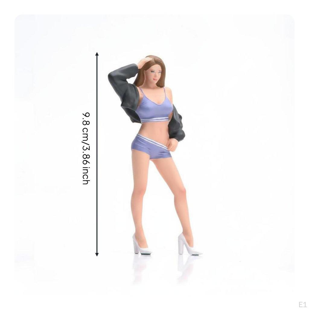 Tiny Scene Model Figure Fashion Pose Female Figurine Realistic Details Woman Doll