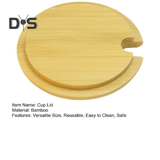 Tapa de bambú para taza con agujeros para cucharas, tapa de madera para recipientes, frascos y tazones, reutilizable, de grado alimenticio, hermética, accesorios para bebidas de fiesta.