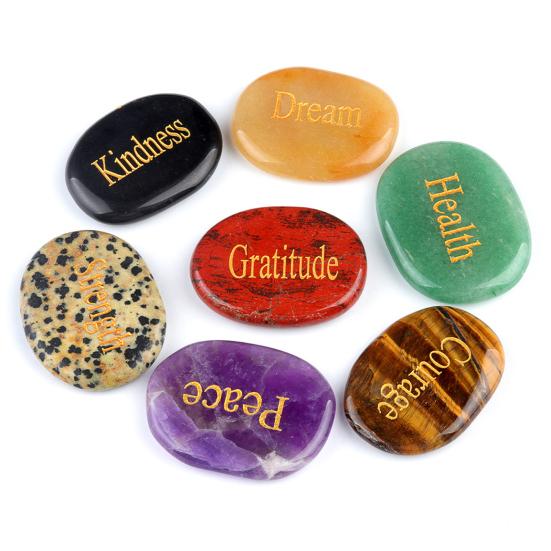 Inspirational Palm Stone Engraved Crystal Agate Worry Stone for Anxiety Relief Friendship Keepsake Natural Pocket Mindfulness Gifts