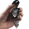Gothic Ancient Silver Vampire Bat Triangular Shield Pendant Hoop Earrings for Women Hallowmas Party Witchcraft Jewelry Accessory