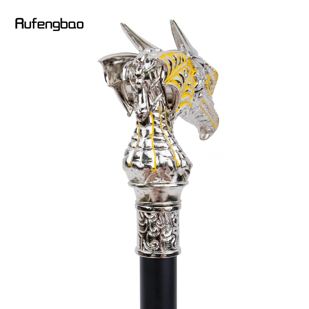Bengala de luxo dourada e branca com cabeça de dragão, bengala decorativa fashion, bastão de caminhada elegante para cosplay, cavalheiro, botão de báculo 94cm