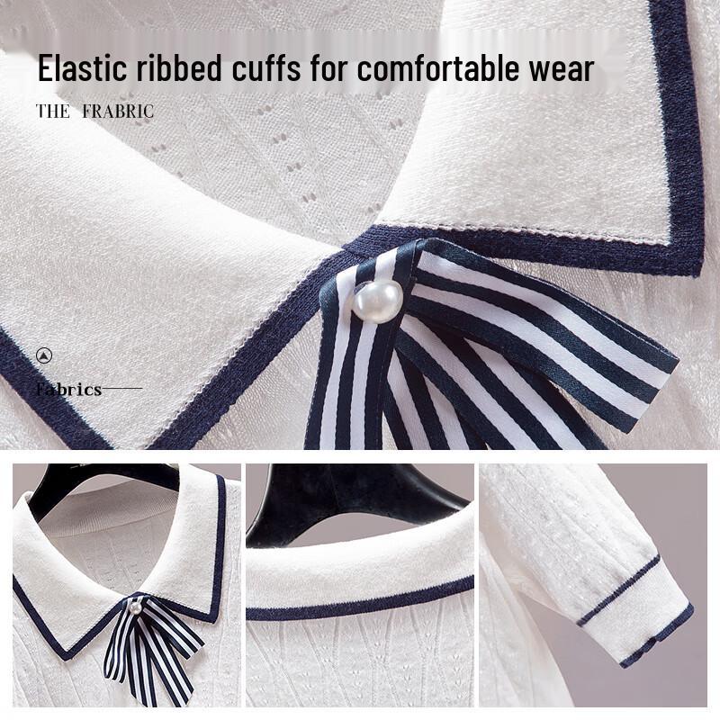 Siboshe Women's Short Sleeve Polo Knit Top with Color-Block Bow