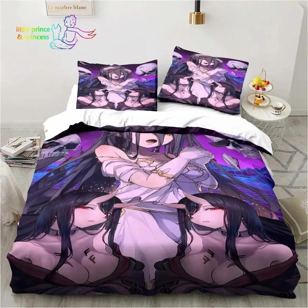 3D Print Albedo Overload Bedding Set Single Twin Full Queen King Size Bed Set Bedroom Hentai Anime Girl Bedding Gift