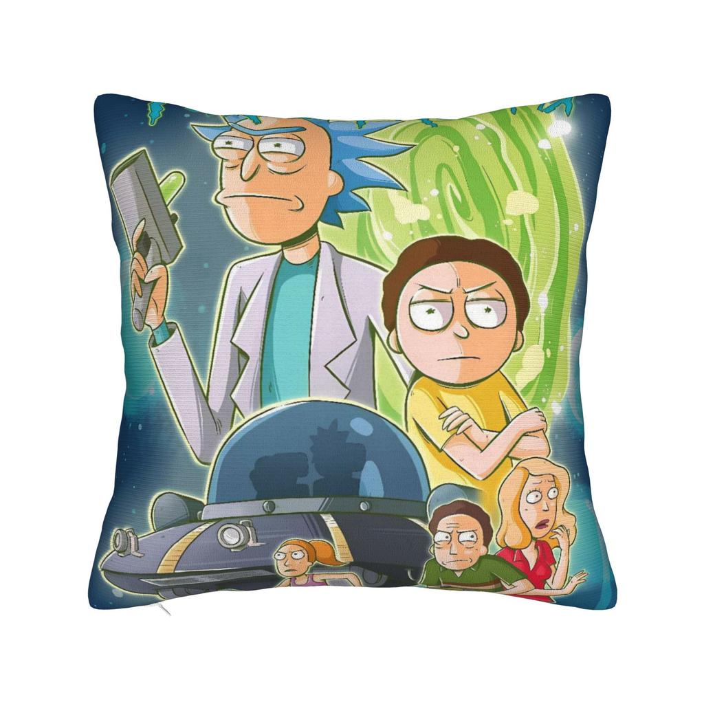 Ricked and Mortys Pillow Case  Comfy Pillow Cover For Office Car Home Decor Novelty Cushion Cover