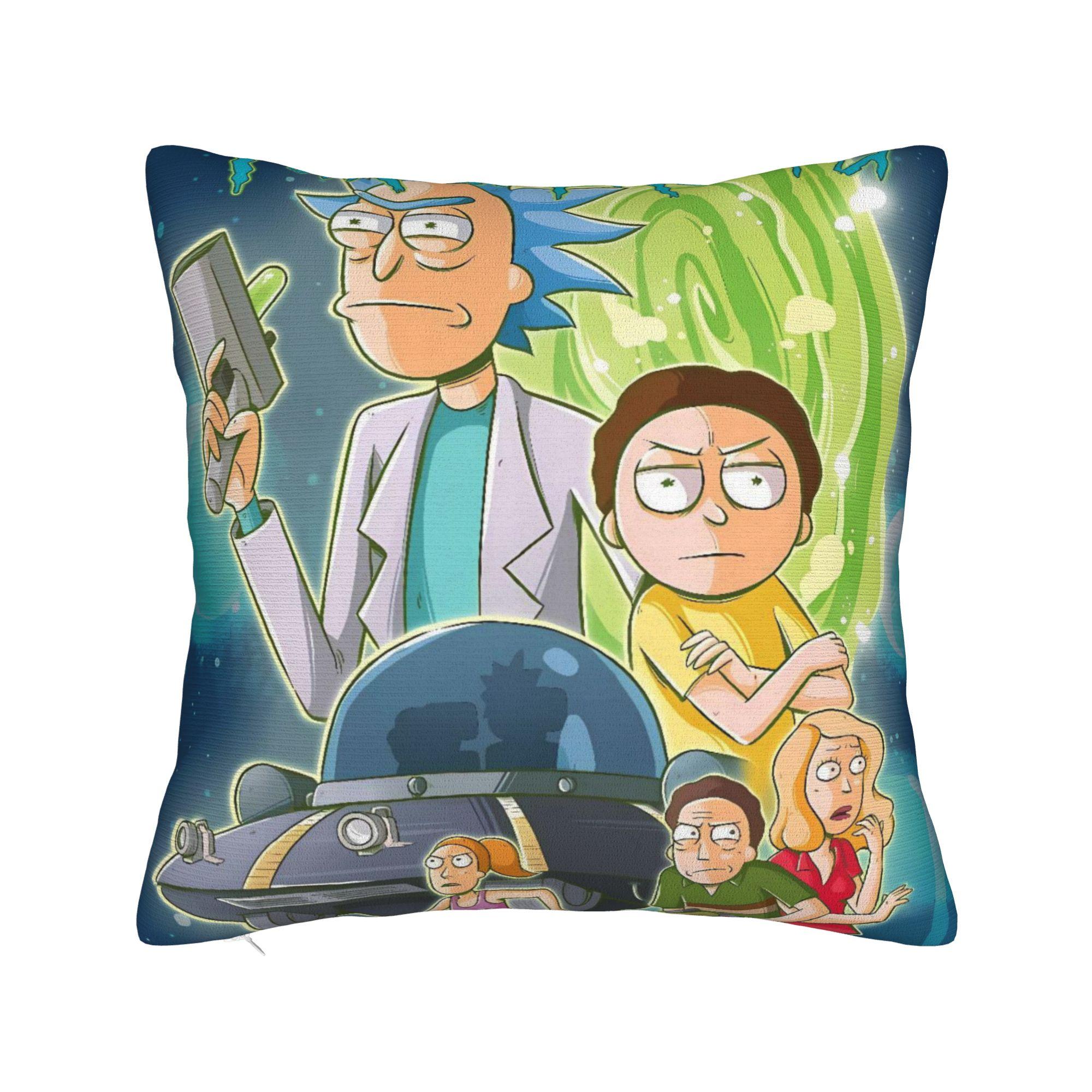 Наволочка Рик и Морти Новинка Наволочка для Дивана Кушетки Кровати Гостиной Печатные Наволочки Подарок 12x12Inch