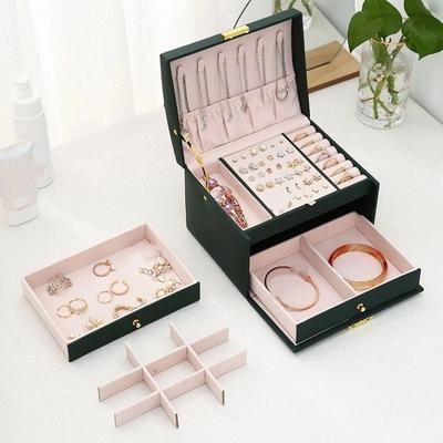 Multi-layer Jewelry Holder Rings Necklace Square Jewelry Box Portable Jewelry Packing Bag  Outdoors