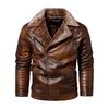 Winter Plush PU Leather Jacket for Men, European and American Tough Men, Fur Integrated Men, Leather Jacket