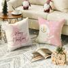 1Pc/4Pcs Christmas Pillow Cover, Christmas Tree Snowman Pillow Cover, Snowflake Christmas Cushion Cover (Without Pillow Core)