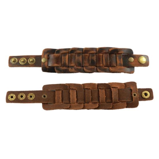 Retrovevd armbånd i kunstskinn Snaps Feste Armbånd Smykkegave for menn