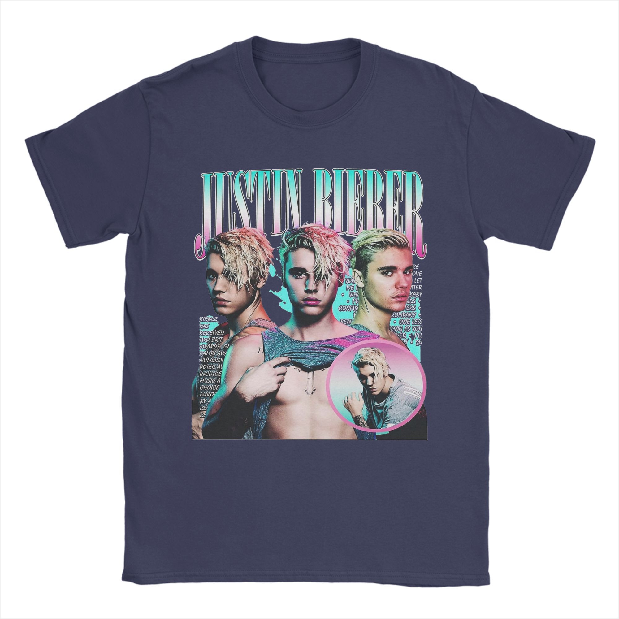 

Men s T-Shirts Justins Biebers Leisure Pure Cotton Tees Short Sleeve T Shirts Round Neck Tops Party XL