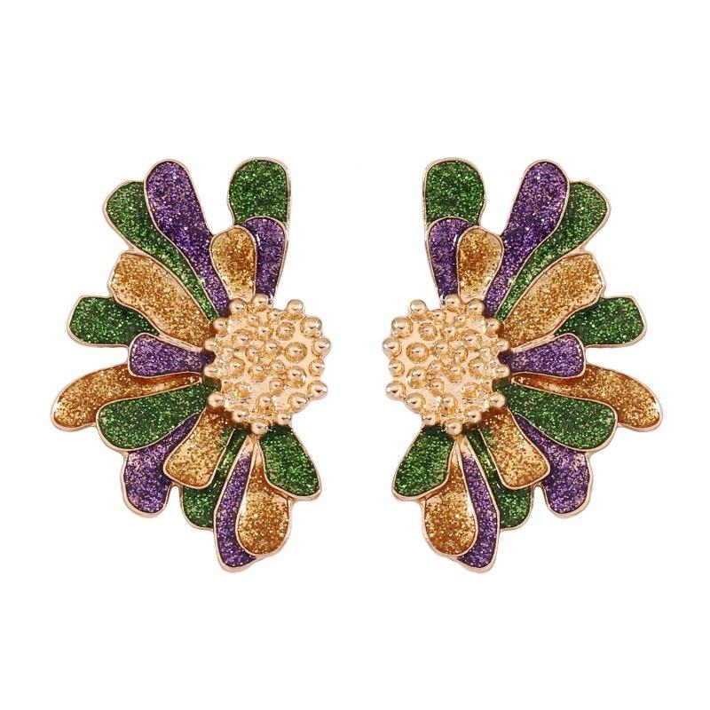 Pinkdudu Vintage Exaggerated Large Flower Zinc Alloy Earrings Fashion Trendy Stud Earrings Women PD2365