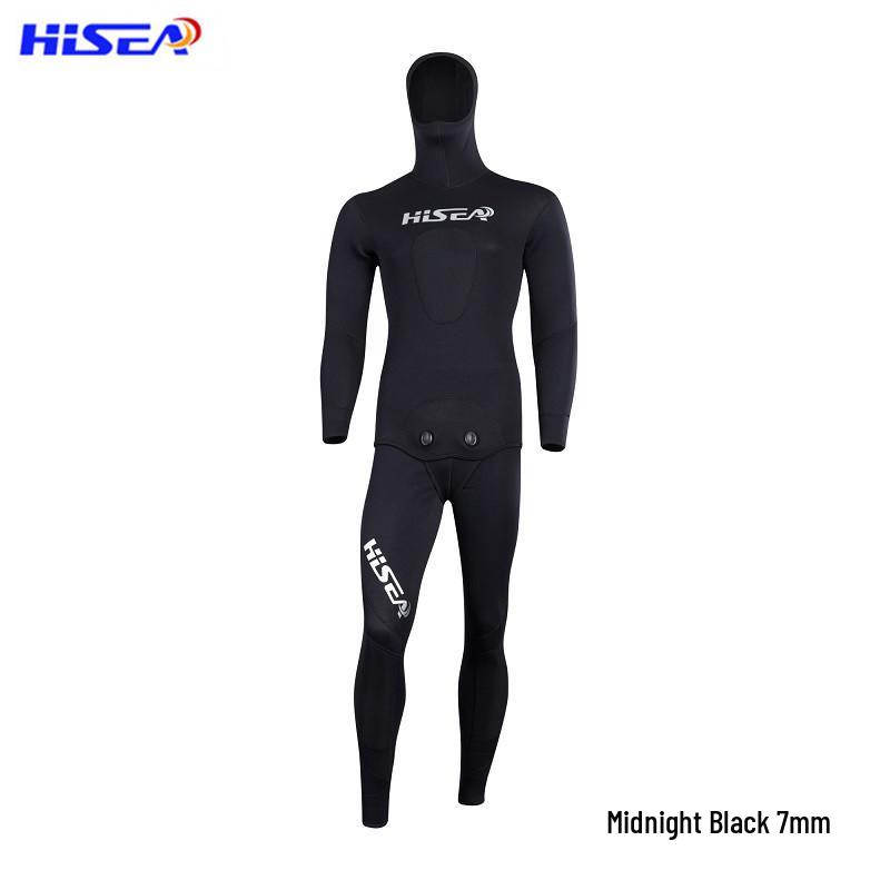 7mm Camouflage Freediving Wetsuit: Warm, Long Sleeve, Two-Piece for Deep Diving
