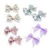 1pair Braids Mini Hair Clip for Hot Girls Ribbon Bowknot Shape Hair Barrettes Ponytail Hair Barrettes for Teens Girls