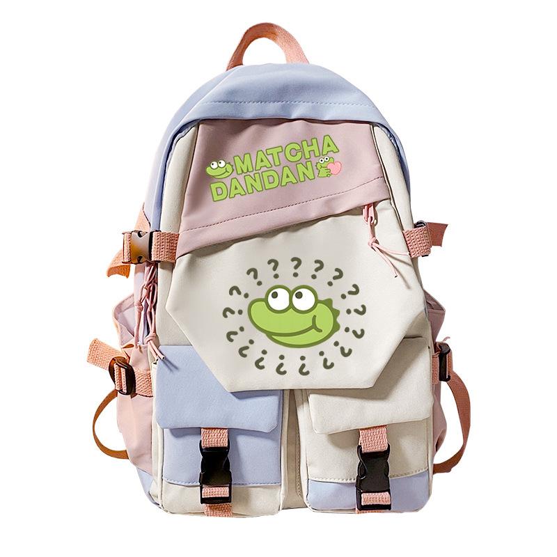 Personalized niche little crocodile expression bag schoolbag 2024 cross-border campus popular student schoolbag casual and simple
