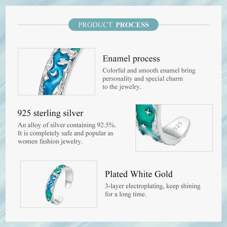 WOSTU Bague ouverte en argent Sterling 925, originale, romantique, Prince et renard, étoiles aurore, ajustable, pour femmes, bijoux cadeau