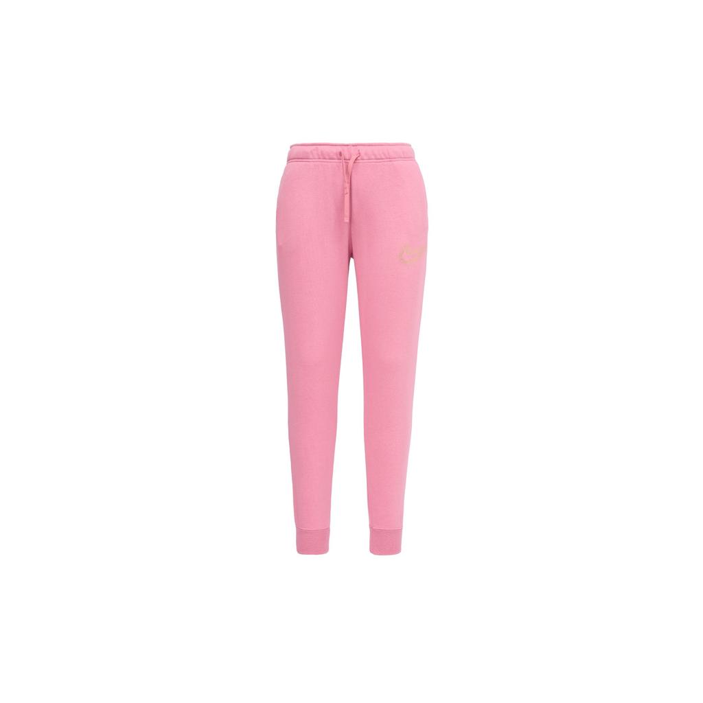 Nike Solid Color Elastic Waist Drawstring Cuffed Sports Pants Women Bottoms Pink DQ6768-667