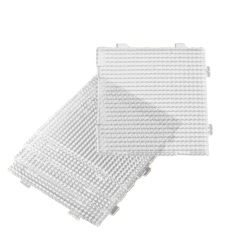 ALLVD Iron Bead Plate, Transparent 2.6mm, for Mini Hot Beads, Connectable, Heat Resistant, 52 Staples, Base Plate, Set of 5