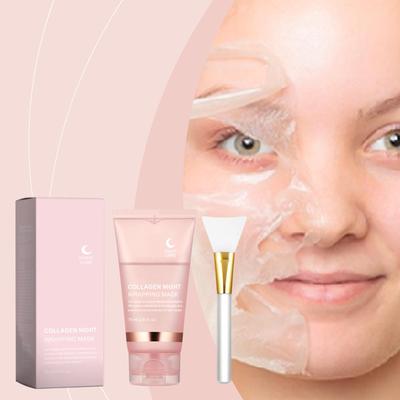 Máscara Facial Hidratante Peel-Off de Colágeno Promove o Crescimento de Colágeno Melhora a Elasticidade da Pele Reduz Linhas Finas Nutre Máscara Facial Noturna