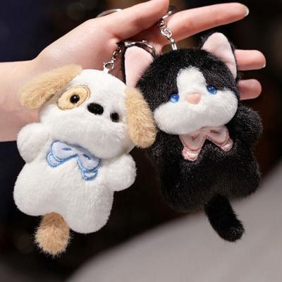 Stuffed Plush Koala Bag Pendant Fluffy Cat Plush Keyring Cartoon Animal Keychain  Birthday
