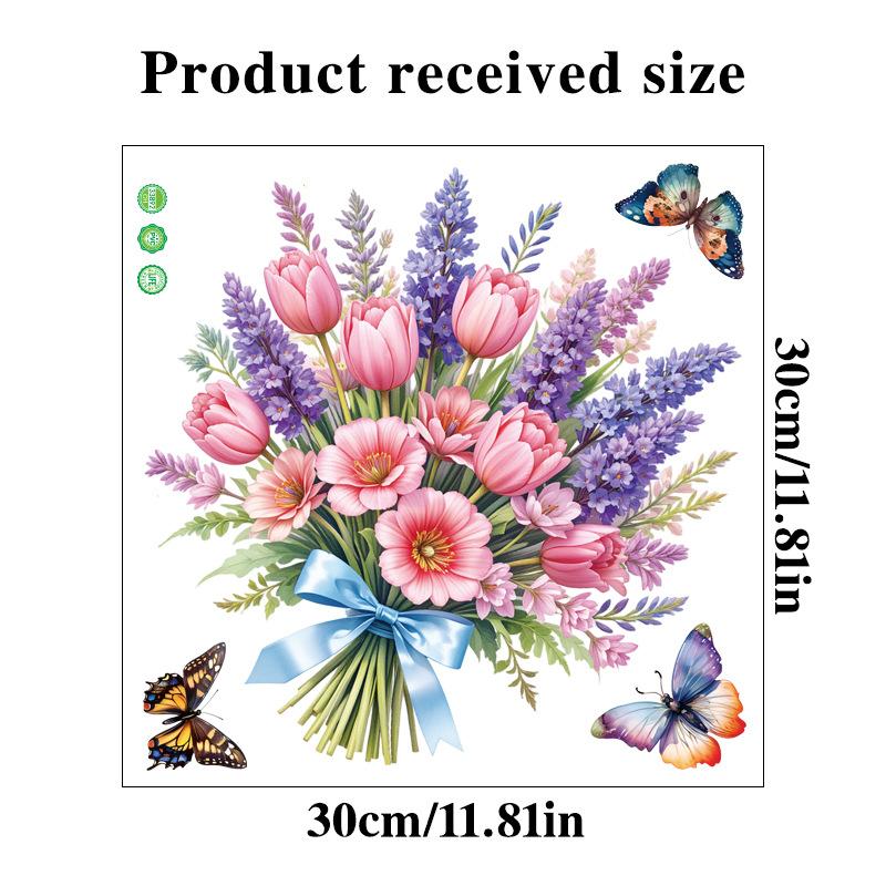 

Лавандовые настенные наклейки самоклеящиеся цветочные наклейки для спальни шкафа холодильника дверцы декор наклейки для туалета 30x30CM