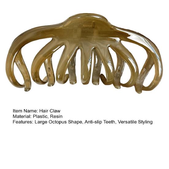 Yousheng Large Octopus Hair Claw Women Thick Hair Back Head Shower Hair Clip Non-Slip Hair Accessories Hair Styling Tools