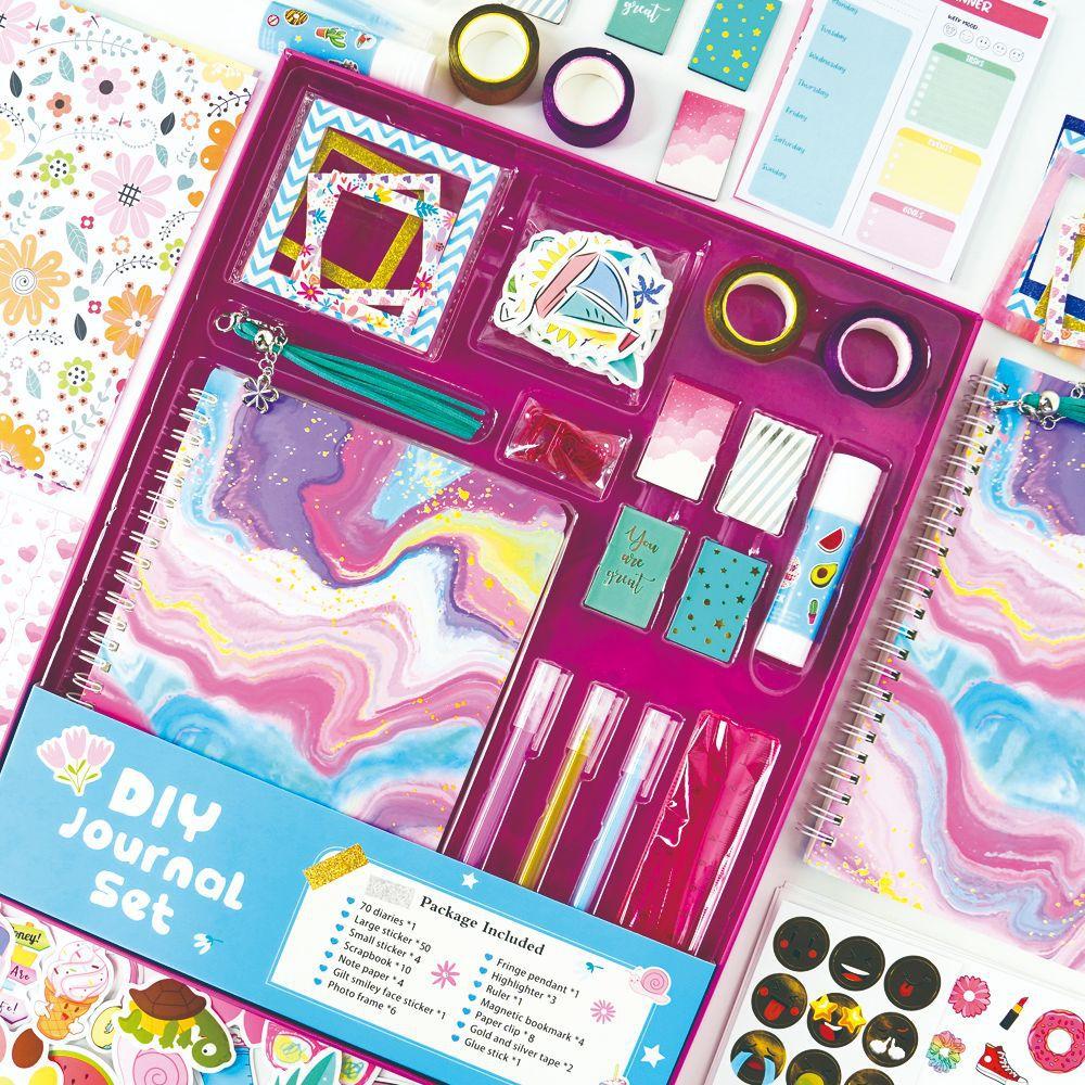 DIY Journal Set for Kids Teens Scrapbook Sticker Album Craft Kit Creative Stationery Supplies Gift Portable Scrapbook Sticker Set