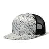 Gorra de Béisbol de Borde Plano Estilo Urbano Hip Hop Malla Transpirable Primavera y Verano Playa Sombrero de Sol con Estampado Digital de Palmera