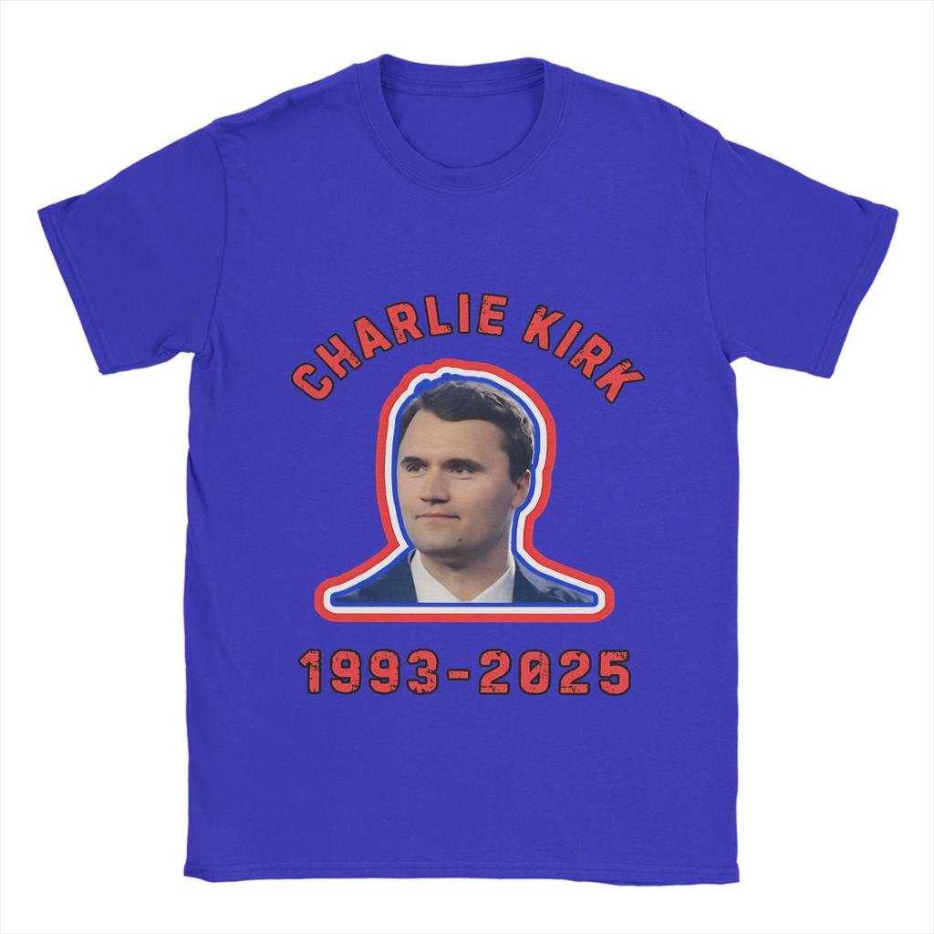 Men's Charlie Kirk T Shirt  100% Cotton Tops Funny Short Sleeve O Neck Tees Printed T-Shirt