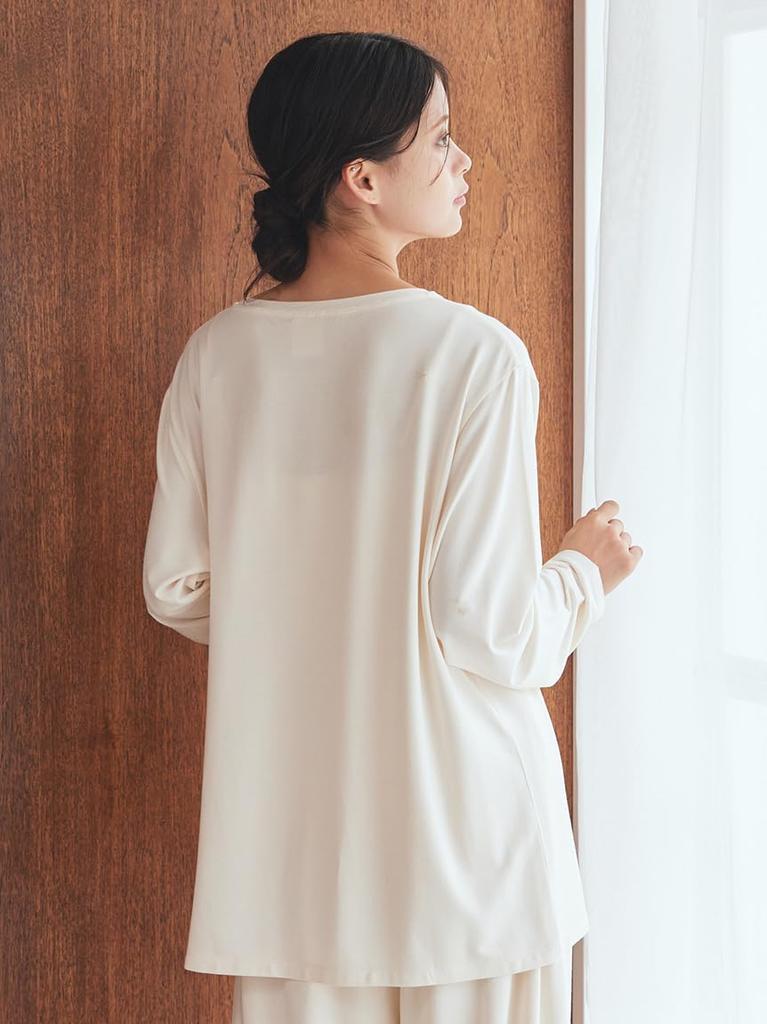 Rayon Logo Long PWCT255320CRMF T-Shirt