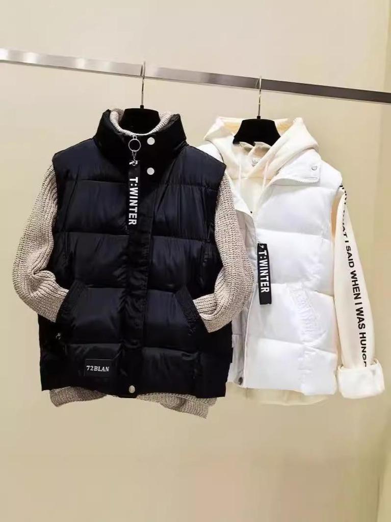 2024 Damen Koreanischer Stil Daunen-Baumwollweste - Frühjahrs-/Herbst-Oberbekleidung, Winterjacke