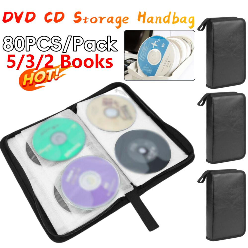 Portable Zipper DVD CD Holder CD/DVD Disc Carry Case Handbag Dustproof Album Storage Sleeve Double-side CD DVD Storage Organizer