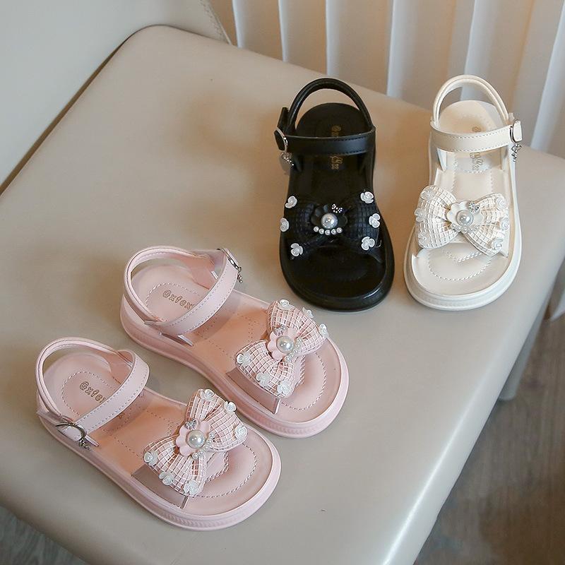Girls Sandals Princess Shoes Fashion Schoolgirl Sandals Cartoon Cute Performance Shoes One-word Sandals 2025 Summer