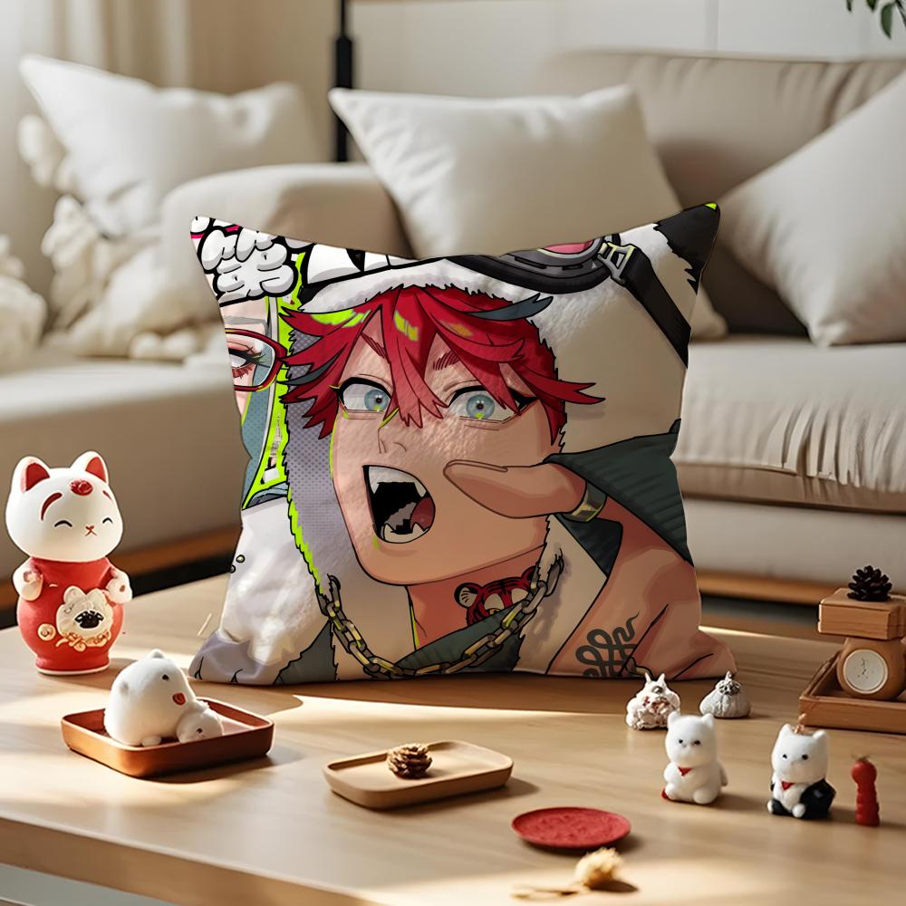Manga GGokurakugai Pillow Case Antidustmite Pillowcase Invisible Zipper Silky Short Plush Sofa Cushion Cover 30x30cm