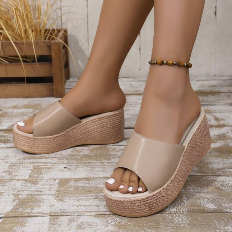 Fashion Women Sandals 2025 Summer Peep-Toe Shoes Woman High-Heeled Platfroms Slides Women Casual Wedges for Women High