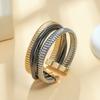 European and American fashion hip hop punk elastic bracelet wide version cross vertical stripe snake bone chain open bracelet women