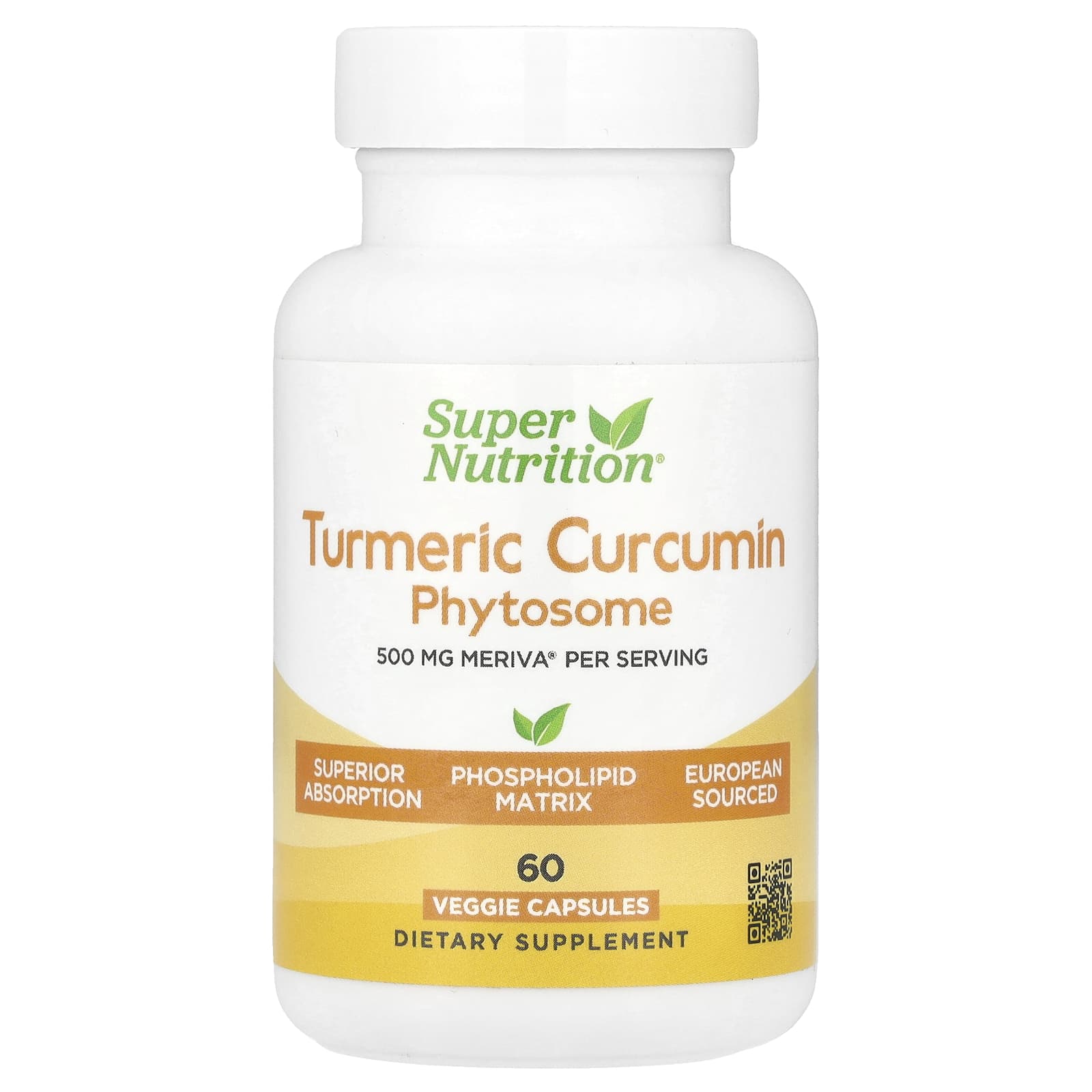 

Super Nutrition, Turmeric Curcumin Phytosome Meriva®, 500 mg, 60 Veggie Capsules